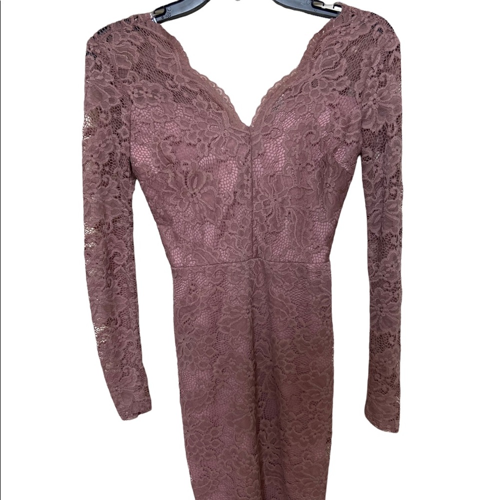 B. Darlin - Long Sleeve Lacey Formal Dress